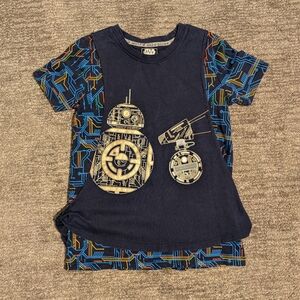 Star Wars Galaxy's Edge Droid Depot Kids Navy Blue Tank Graphic T-Shirt - Med